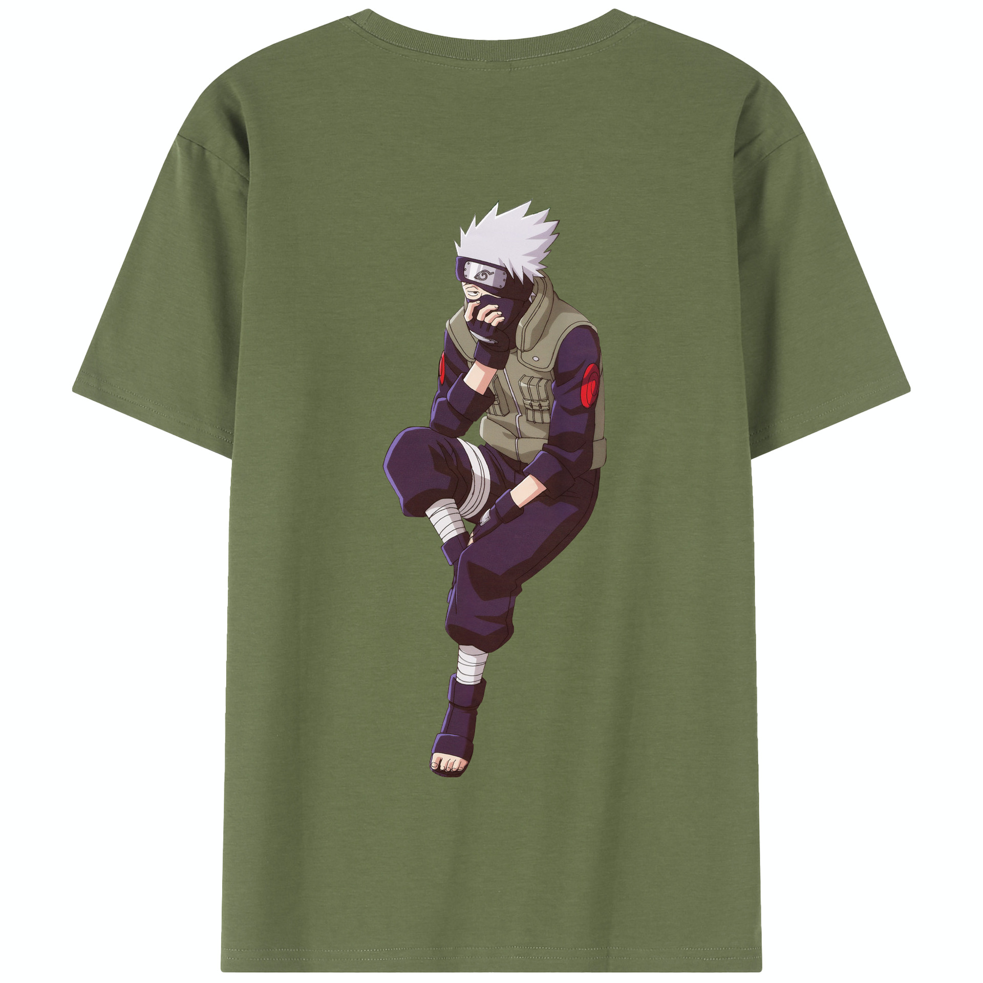 （画像用） NARUTO -ナルト- はたけ カカシ Hatake Kakashi 綿100％半袖Tシャツ（背面プリント）